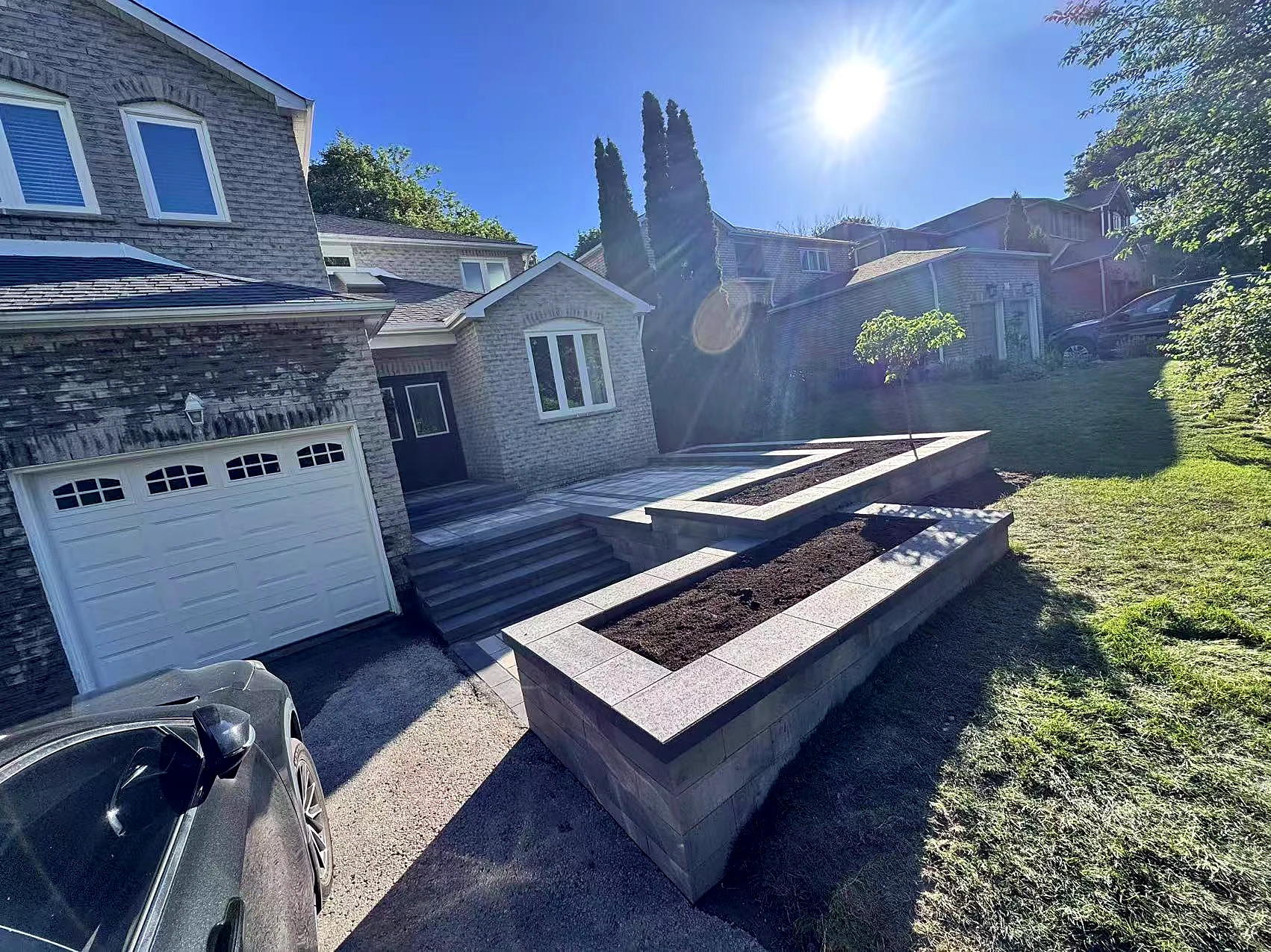 Front Entrance, Steps & Raised Beds · Completed Project